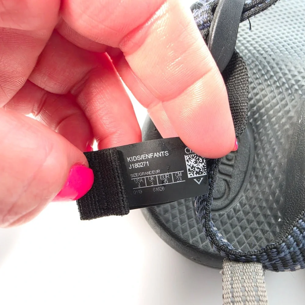 Chaco Z/1 EcoTread Sandals Kids 4 Amp Navy Strappy Outdoor Hiking